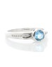 9ct White Gold Channel Set Semi Eternity Diamond Blue Topaz Ring 0.10 Carats