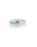 9ct White Gold Channel Set Semi Eternity Diamond And Emerald Ring (E0.30) 0.25