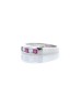 9ct White Gold Channel Set Semi Eternity Diamond And Ruby Ring (R0.30) 0.25