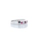 9ct White Gold Channel Set Semi Eternity Diamond And Ruby Ring (R0.30) 0.25