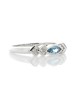 9ct White Gold Blue Topaz Diamond Ring 0.17 Carats