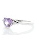 9ct White Gold Amethyst Diamond Ring 0.04 Carats