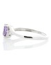 9ct White Gold Amethyst Diamond Ring 0.04 Carats