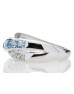 9ct White Gold Blue Topaz And Diamond Ring 0.06 Carats