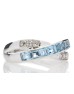 9ct White Gold Blue Topaz And Diamond Ring 0.06 Carats