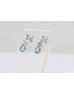 9ct White Gold Diamond And Blue Topaz Earring (BT0.86)  0.01