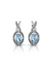 9ct White Gold Diamond And Blue Topaz Earring (BT0.96) 0.03