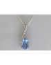 9ct White Gold Diamond And Blue Topaz Pendant (BT 0.96) 0.01