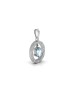 9ct White Gold  Diamond And Blue Topaz Pendant (BT0.25) 0.03