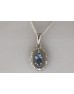 9ct White Gold  Diamond And Blue Topaz Pendant (BT0.25) 0.03