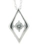 9ct White Gold Kite Shape Diamond Pendant And Chain 0.06